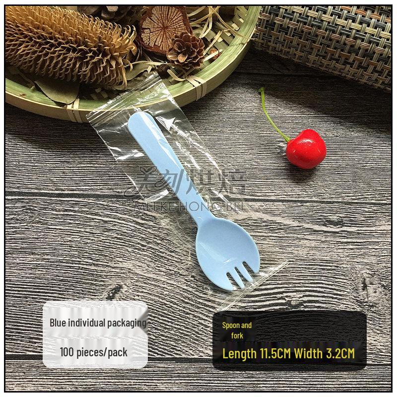ZISIZ Disposable Plastic Cake Fork Spoon