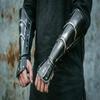Mittelalterliche Armschienen Stahl-Vambraces Rüstung Gotische Armschützer Geschwärzter Ritter LARP Cosplay Plattenrüstung