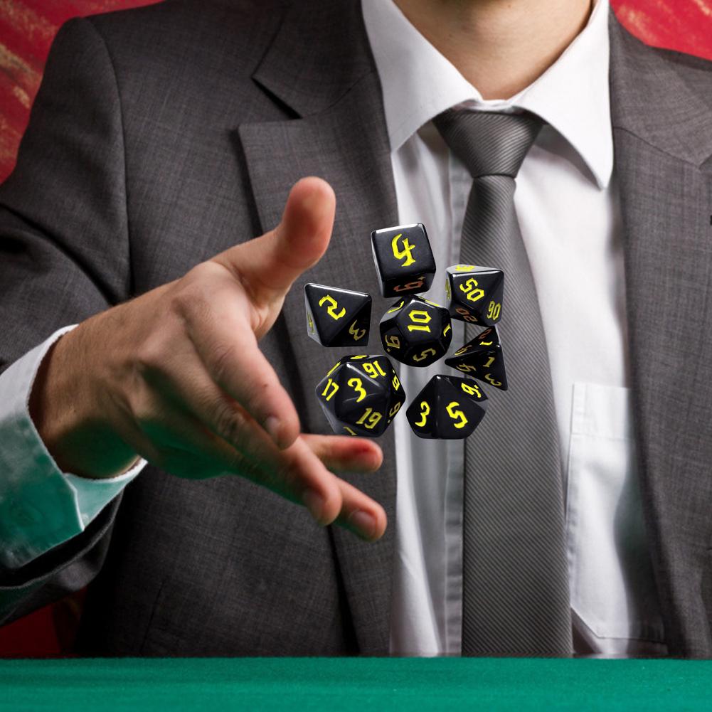 D4 D6 D8 D10 D12 D20 Multifaceted Dices Set Tabletop Role-Playing Game DND Dice