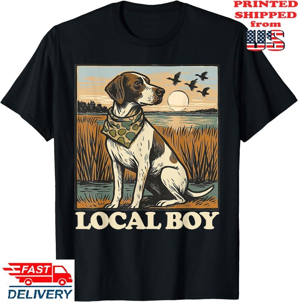 Local Boy Pointer Hunting Dog Marsh Scene Sunset T-Shirt, Unisex Tee Unisex T-Shirt XXXXL