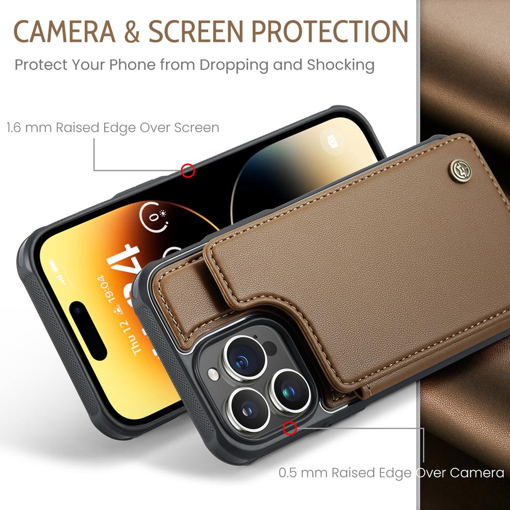 Compatible with iPhone 16 phone case, Apple 17 Pro flip phone case, RFID Samsung S25 card slot leather case