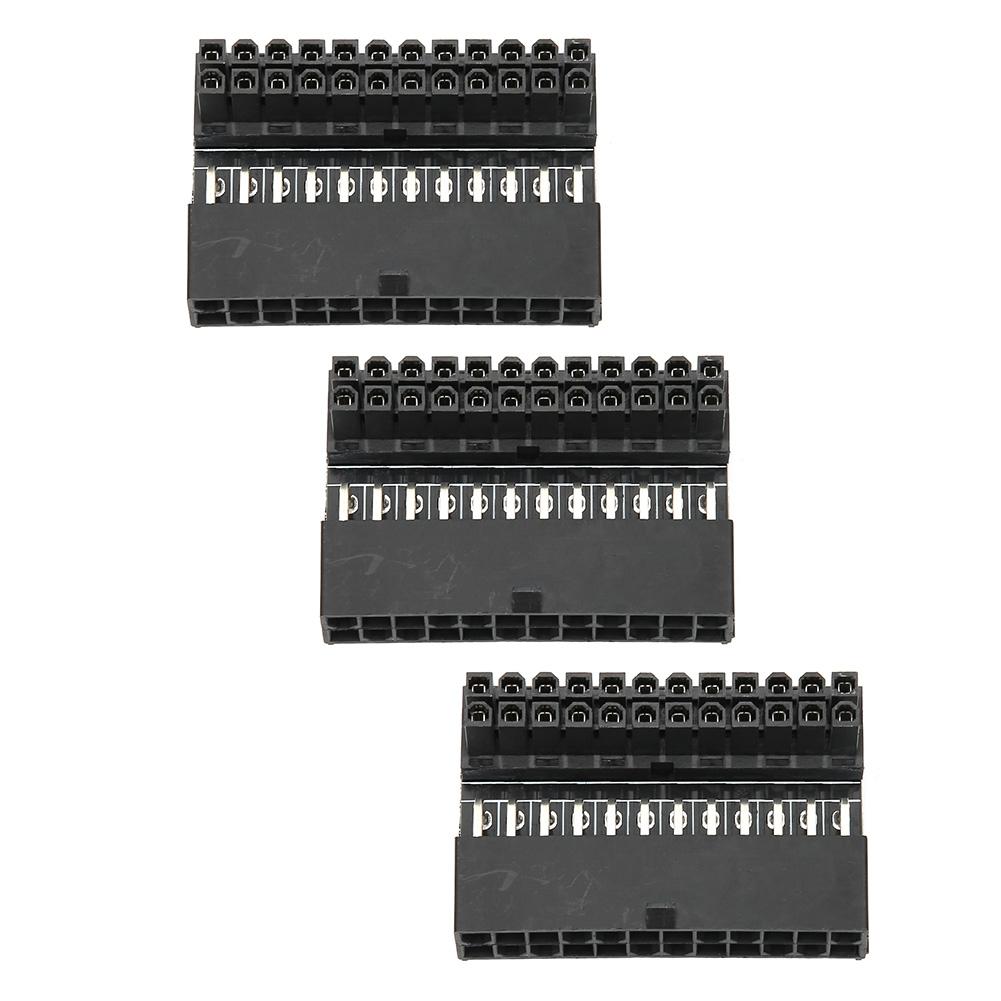 3PCS Motherboard Power Connector Adapter GMTA 24P Turn 90 Degree Joint DIY Installed Accessory
