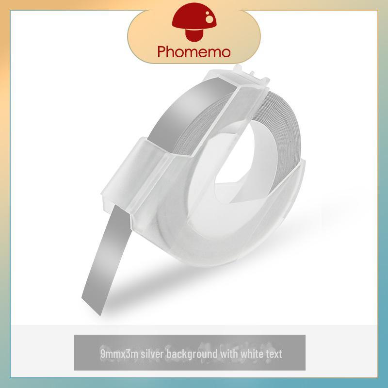 Phomemo E975 Embossed Label Tape, 9mm Color 3D Ribbon Stickers.