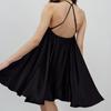 2023 Summer High Waist Sleeveless Sexy Dress Elegant Solid Color Backless Satin Dress Casual Halter Neck Slip Dress Women 28167