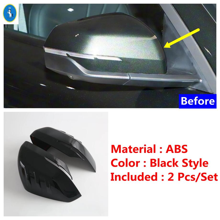 Carbon Fiber Look / Black Style Rearview Mirror Cover Trim Fit For GEELY GALAXY E5 / EX5 2024 2025 ABS Accessories