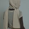 White Project HOOD VIRGIN WOOL KNIT MUFFLER_OATMEAL