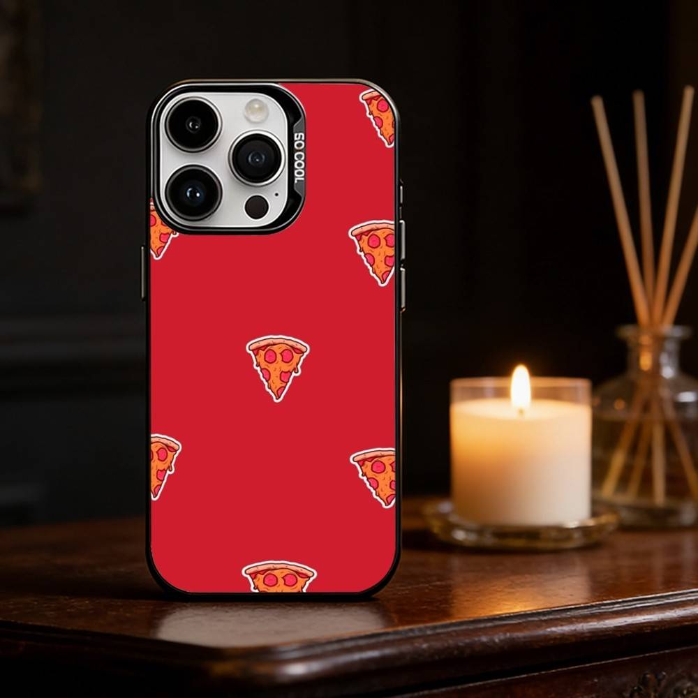 Delicious P-Pizza C-Cheese Phone Case For iPhone 17 16 15 14 13 12 11 Pro Max Plus Silver Matte Black Cover