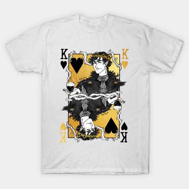 

Men Black Print T-shirt Cardan King Of Hearts No-Cut Transfer Paper Print Cotton Tshirt XL белый