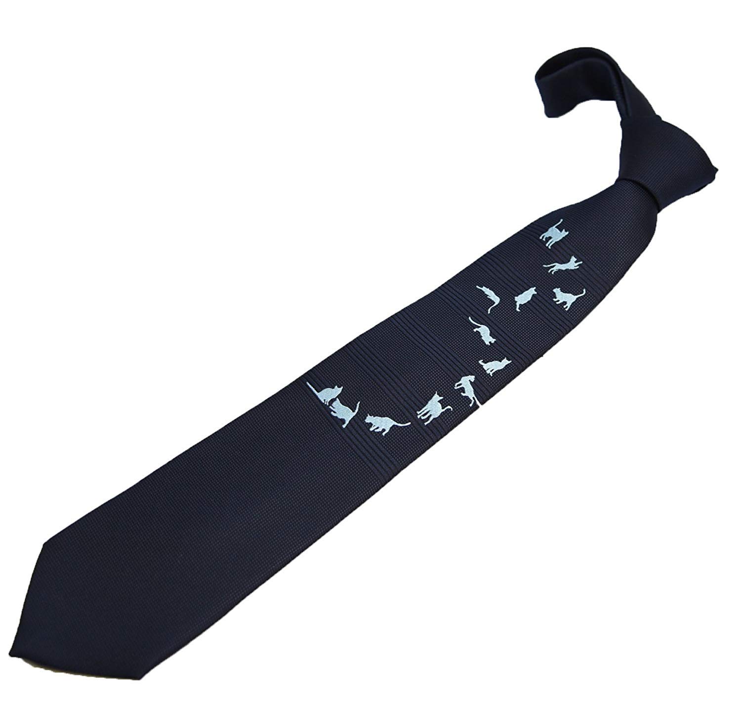 

[Yuki-i] Cat Necktie - Stylish, Made in Japan, Nishijin-ori Weave, Gift Wrapping Included, 100% Silk, High-Quality Panel Necktie, Business Style,