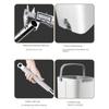 1SET Mop pentru podea cu găleată Mop îngroșat, umed și uscat, leneș plat, pânză din microfibră, stoarce, mopuri de bucătărie, baie, curățarea podelei