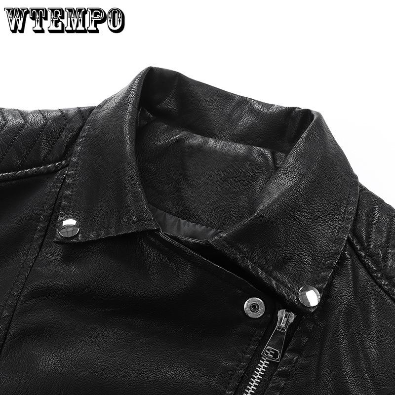 Pu Leather Jacket Female Short Collar Jacket Spring Korean Slim Biker Leather Jacket