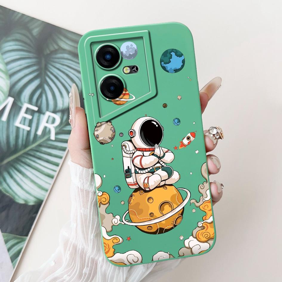For Tecno Pova Neo Case LE6 LE6h Shockproof Cover Lovely Astronaut Liquid Silicone Bumper For Tecno Pova Neo 3 LH6n PovaNeo Etui