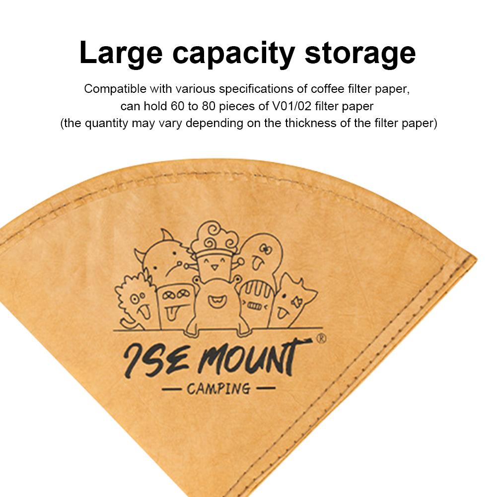 Hand Brewed Coffee Filter Organizer Dustproof Hand Drip Coffee Filter Paper Storage Bag for Storing 60-80 Sheets Paper Filters