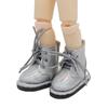 1 Pair PU Leather 1/12 Bjd Doll Leather Shoes Plating Silver 1/12 Bjd Doll Boots  Molly