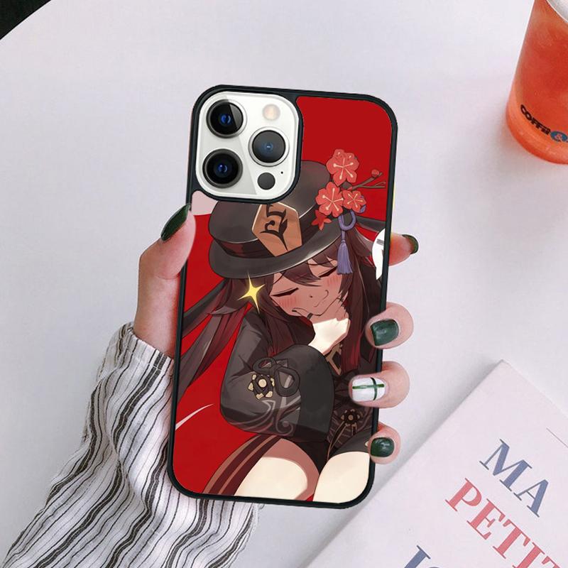 Cartoon Hu Tao Genshin Impact Phone Case For iPhone 17 Air 14 13 12 16Pro Max 15 11 Plus Max Cover Shell coque