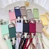 Anti-lost Shoulder Lanyard Strap Solid Color Phone Case for iPhone 14 Pro Max 13 15 16 17 Silicone Tpu Case with Crossbody