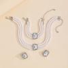 Imitation pearl necklace set jewelry exaggerated light luxury gemstone collarbone chain retro ring bracelet