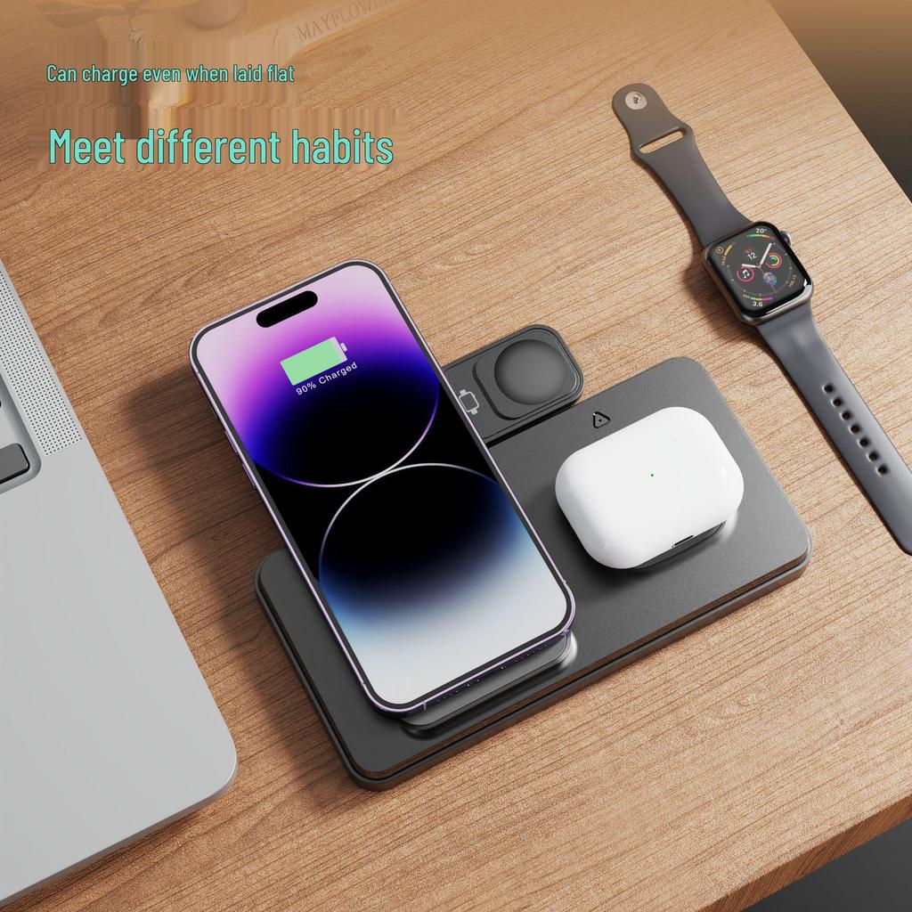 3-in-1 15W Wireless Charger for iPhone and Apple Watch