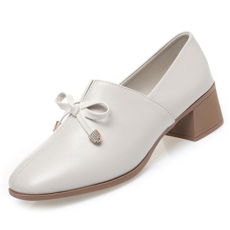 Fashion AIYUQI Dress Shoes Women Genuine Leather 2025 Fall New Thick Heel Large Size Women Casual Shoes Square Head Women Office Shoes