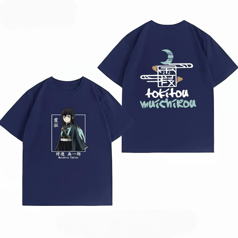 Unisexs Clothing New 100 Cotton Summer TShirt Demon Slayer Unisexs TShirt Muichiro Print Casual Unisexs TShirt