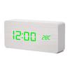 Wooden Clock Thermometer Electronic Clock Creative Wooden Student Alarm Clock Triangle Digital Clock