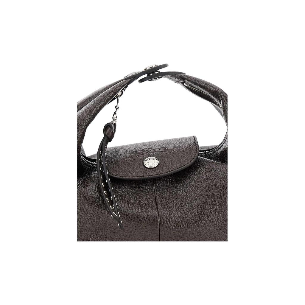 Longchamp Logo Goat Leather Tote Bag Small Women Tote Bags Brown 10291HIG002