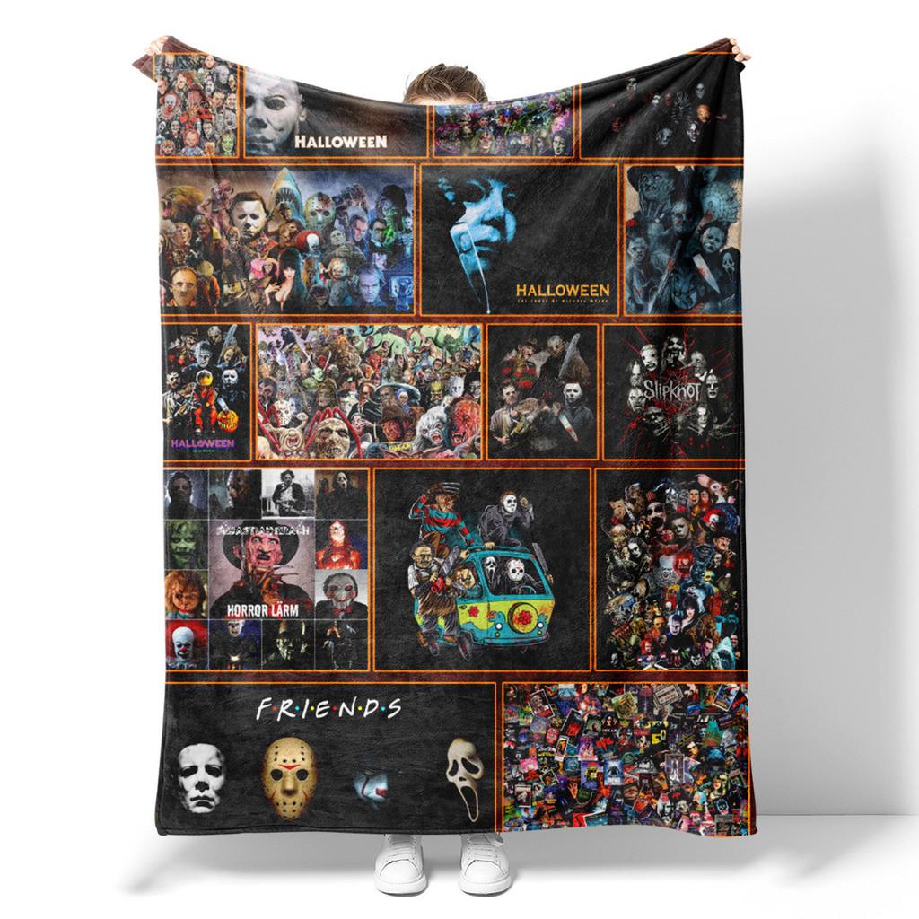 Horror Movie Watching Blanket Halloween Decorations Soft Home Warm Bedspreads