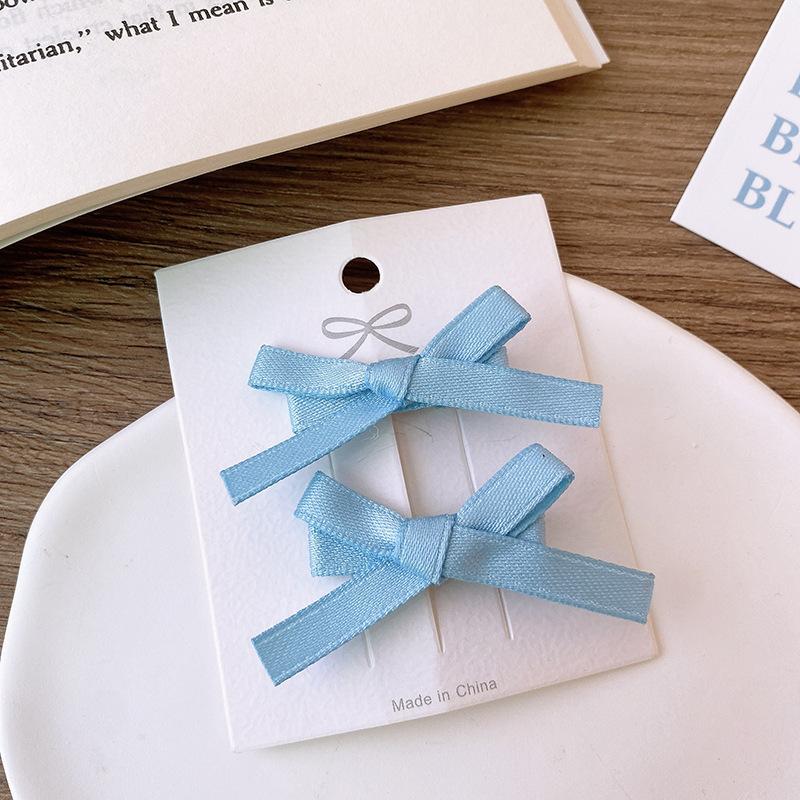 1 Pair ballet style hair clip sweet small ribbon bowknot hairpin, handmade girl princess head hair accessories.