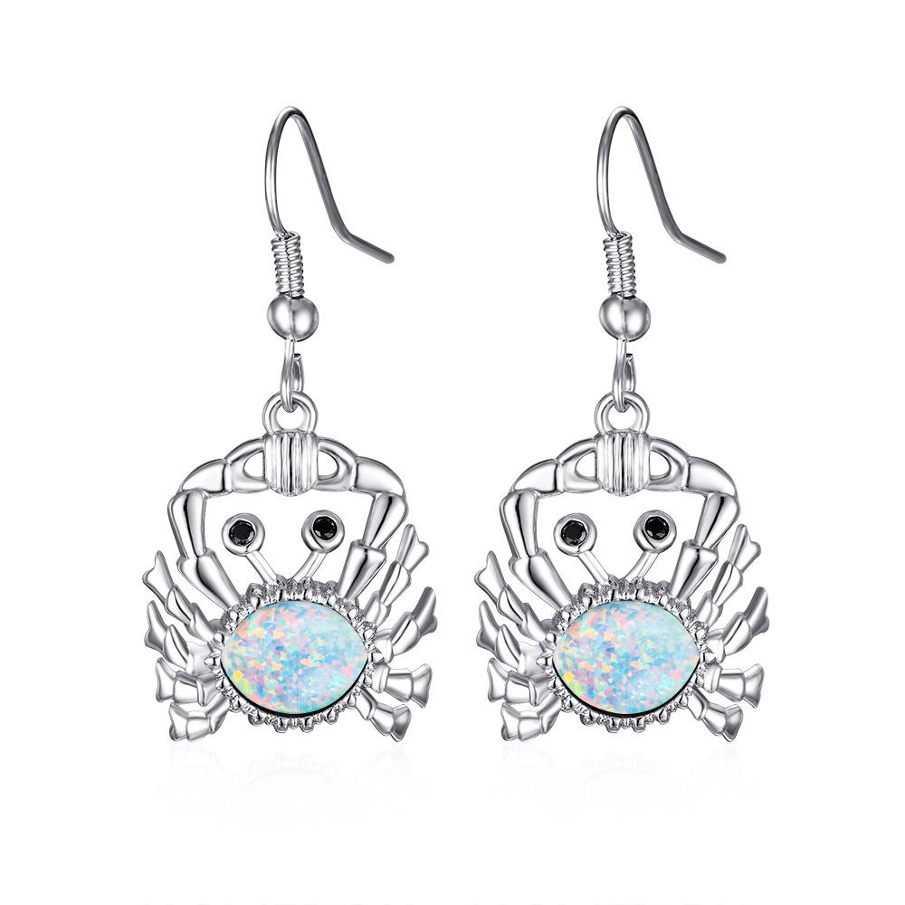 Blue Little Crab Earhook Earrings Elegant Earrings Animal Earrings