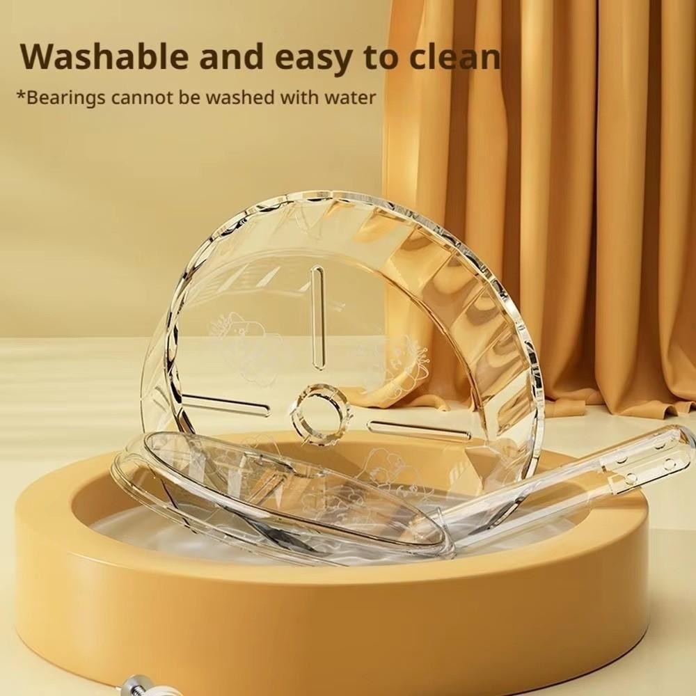 1pc Silent Hamster Running Wheel Transparent Easy To Disassemble Running Exercise Toy Widened Small Pet Toy Pets Accessories