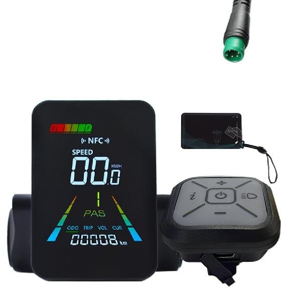 NFC LCD Display F3 E-Bike 24V/36V/48V/60V UART Electric Scooter Meter Animated Color Meter Speedometer 5PIN