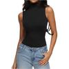 Women’s Sleeveless Turtleneck Tank Top Fitted High Neck Stretchy Basic Shirt Soft Lightweight Pullover Casual Wear