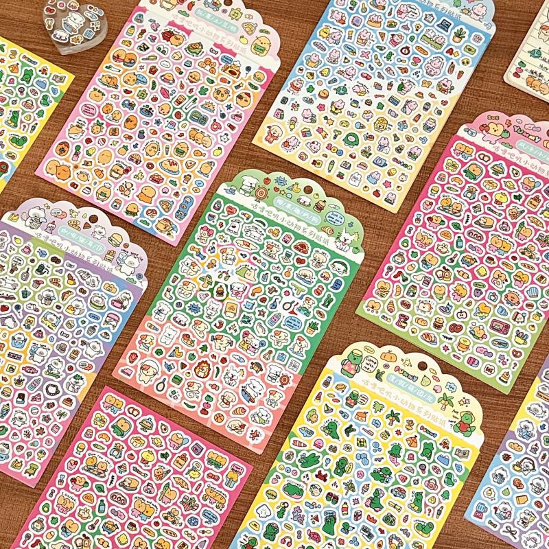 2/3Pcs Cartoon Cute Retro Mini Animal Stickers Handbook Notebook Planner Diary Series Decorative Memo Paper Cutting Film Decals