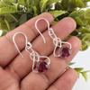 Rhodolith Edelstein Schmuck, Handgefertigter Silberschmuck, 925 Sterling Silber Ohrringe, Wunderschöne Silberohrringe für Hochzeitsgeschenk
