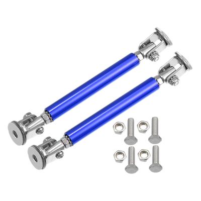ACROPIX 2 Stück Universell Einstellbar Aluminiumlegierung Auto Frontstoßstange Lippe Splitter Strebe Stange Verbindungsstützstange 7,5mm-12,7mm 75mm Blau