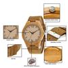 COOFEEL Wooden Watch with Cowhide Leather Strap, Bamboo Wood, for Men and Women, Luxury Brand, Natural Wood Carving (Women's Watch)