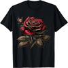 Red Rose Black and Gold T-Shirt