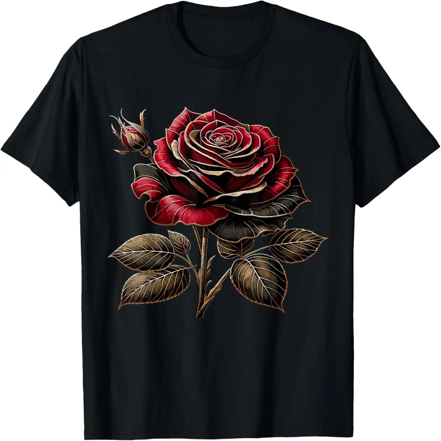 Red Rose Black and Gold T-Shirt S чёрный