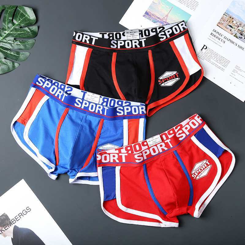 Sous-vêtements pour hommes en pur coton, Modèles sportifs, Grande taille, Caleçons mi-taille personnalisés, Respirants, Amples, Couleur unie, Nouveaux boxers en coton