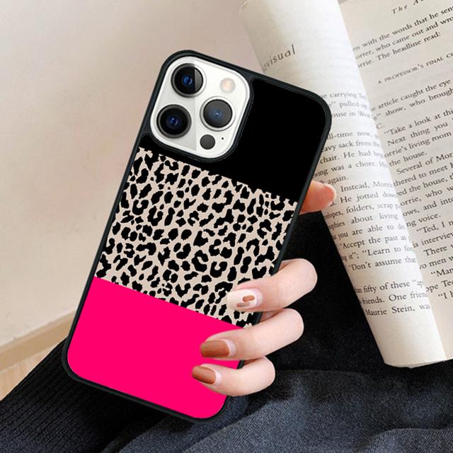 Animal Print Cheetah Black and Brown Phone Case Back Cover for iPhone 17 Air 16 15 14 13 11 12 Pro Max Plus