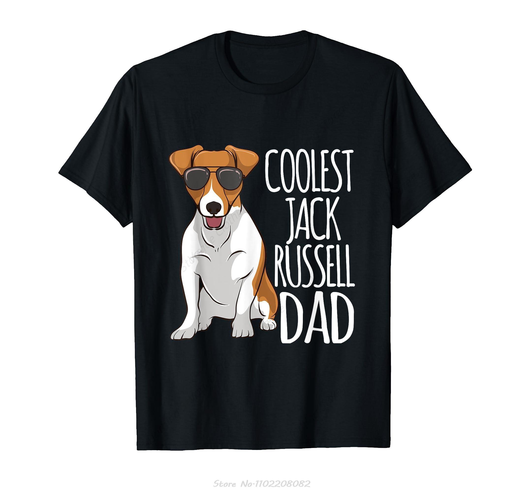 Coolest Jack Russel Dad Jack Russell Terrier Father Dog TShirt Funny Short Sleeve Leisure Comfortable Tshirt Unisex Oneck Clothes S