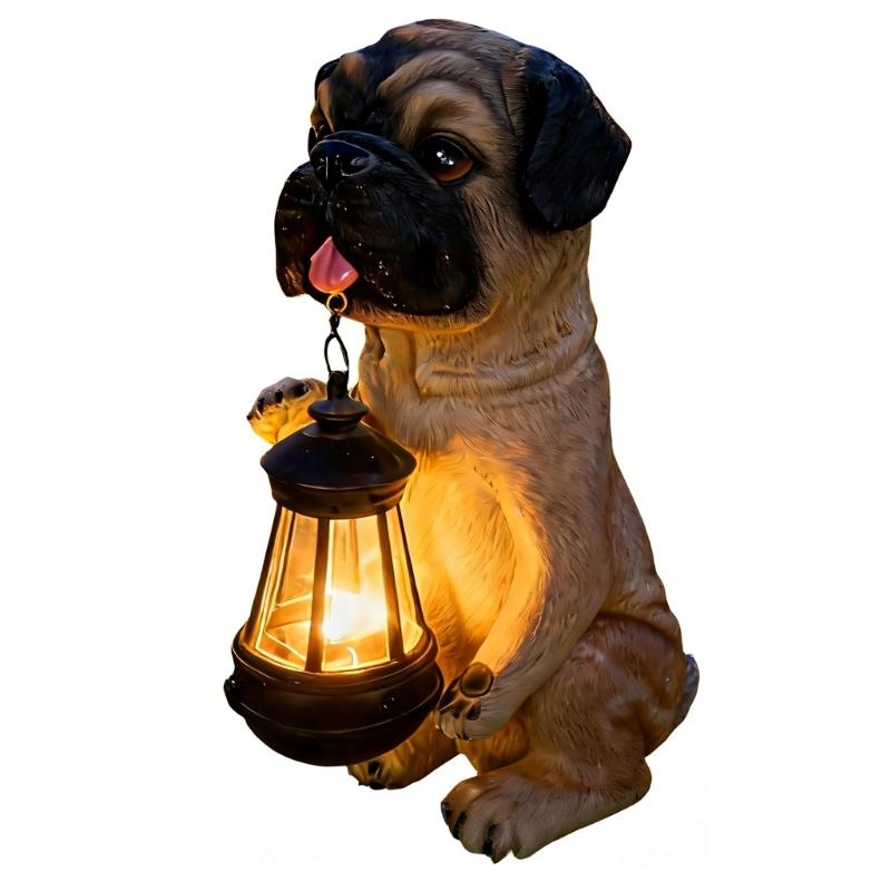 Sun Powered American Cocker Spaniel Figure Light For Yard Enhancement Featuring LED Warm Light And Water Resistant Construction