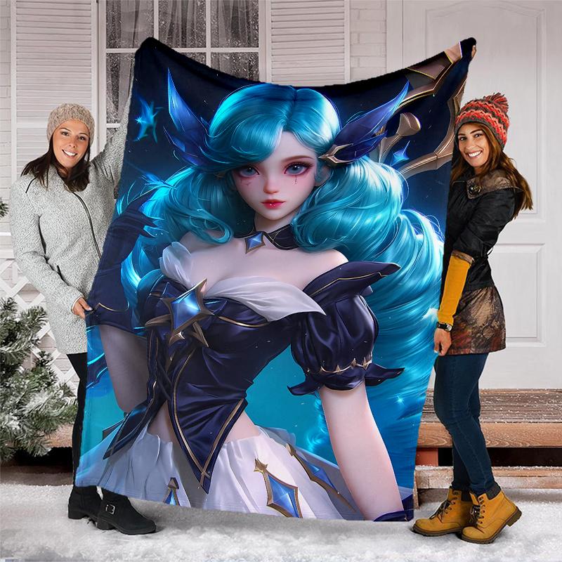League of Legends Theme Printed Blanket - Perfect for Couch, Bed, Travel & Outdoor Use | Machine Washable, Cozy & Durable.
