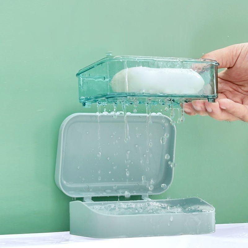 [Wasserfeste Seifenschale mit Deckel] Tragbare Seifenschale mit Deckel - Wasserfest, Ablauflochdesign für Bad- und Reiseaufbewahrung