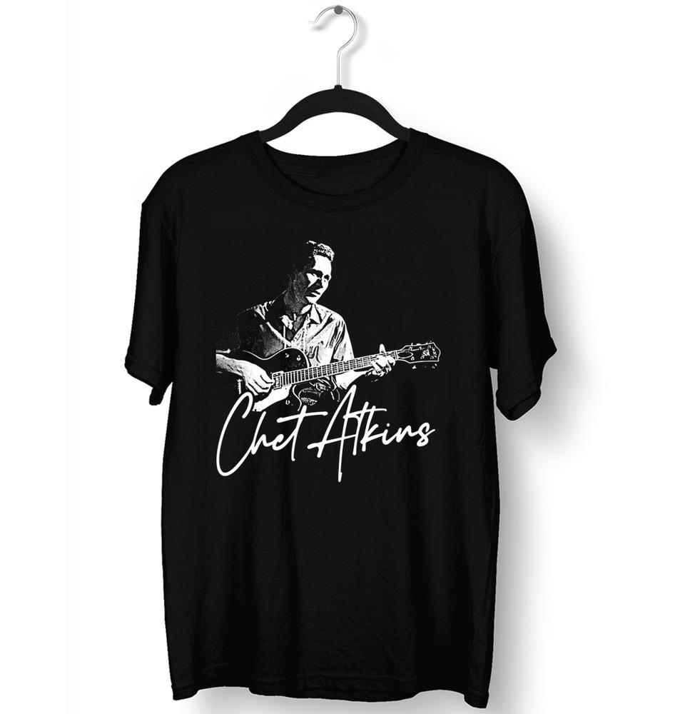 Chet Atkins Signature Guitarist Tee Shirt Classic Black Unisex S-5XL 1H0263 Unisex T-Shirt S