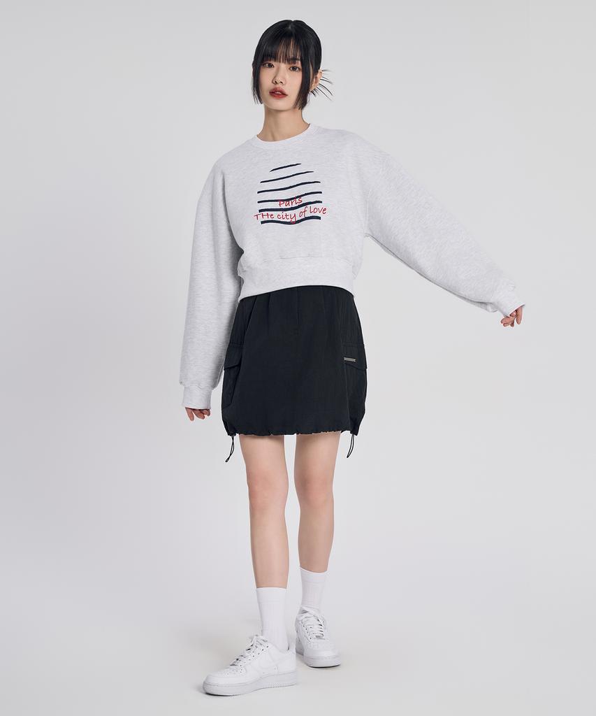 Slow Record House Nylon Cargo Mini Skirt_Black