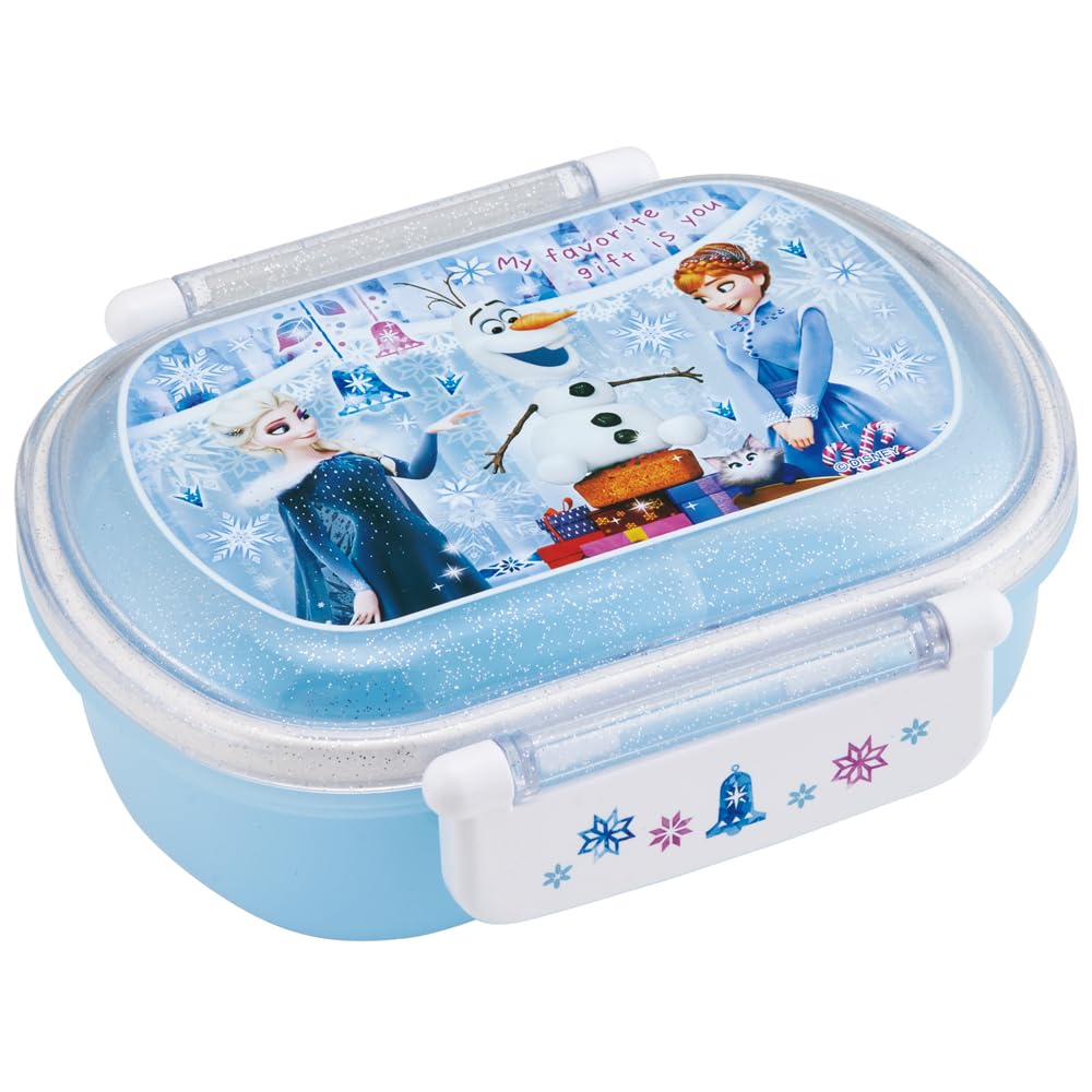 Skater Lunch 1 with Fluffy Meal Made in Disney Frozen Set Kids' Box, Tier, 360ml, Inner, Dome-Shaped, Container, Antibacterial, Japan, Design,