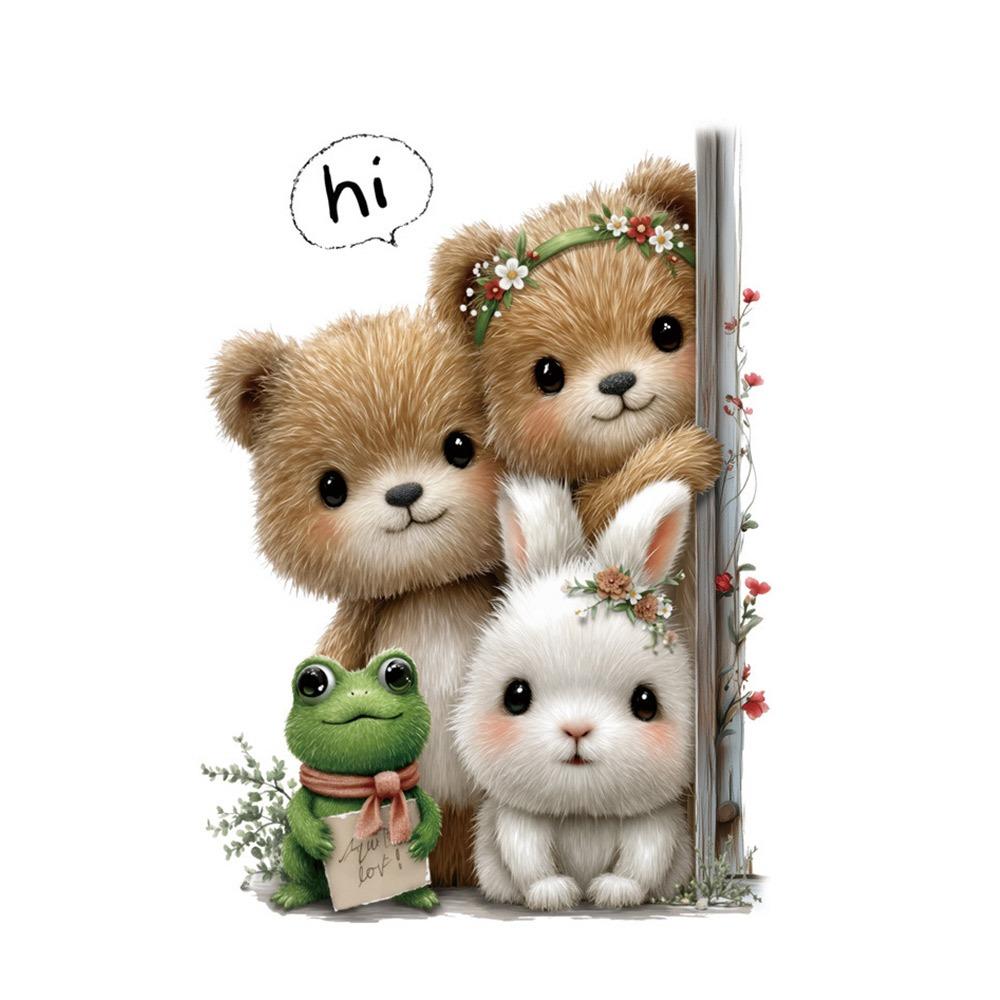 

Double Sides Decorative Sticker Bear Rabbit Frog Electrostatic Decals Home Decoration self-adhesive
