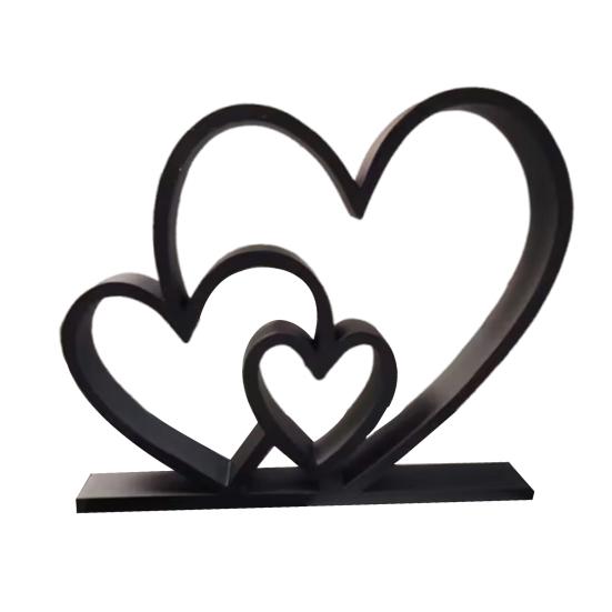 Valentinstagsgeschenk Ineinandergreifende Herzstatue 3D-gedruckte Schreibtischfigur Romantisches Liebesherz