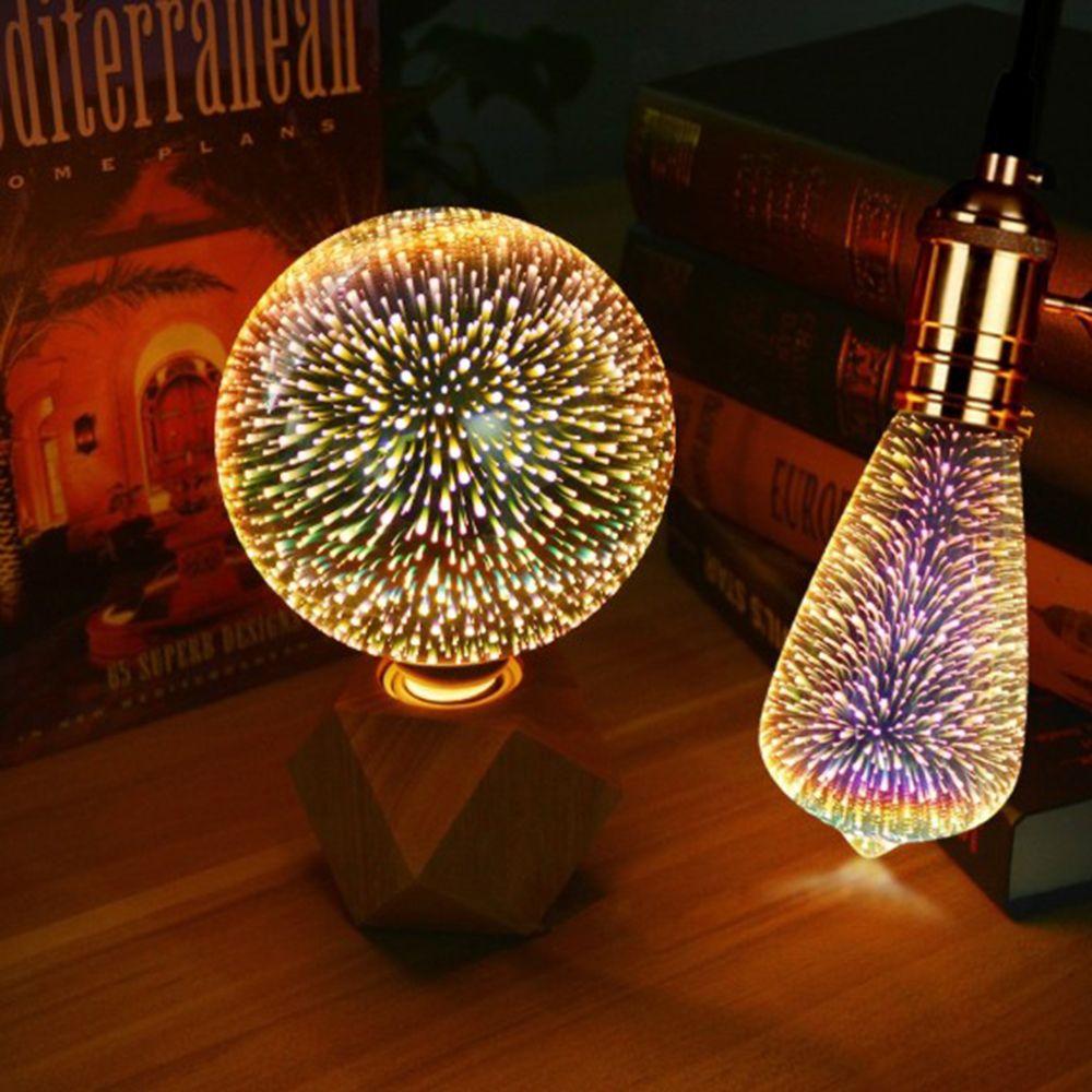 3W Ball Light Screw Connector Home Decoration 3D Fireworks Bulb Glass Party Lamp Edison
